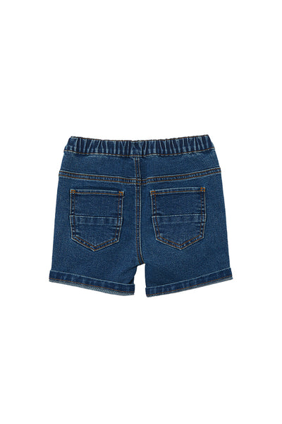 Stone Wash Denim Shorts