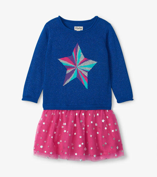 Star Power Drop Waist Tulle Dress