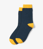 Crew Socks | Navy & Yellow