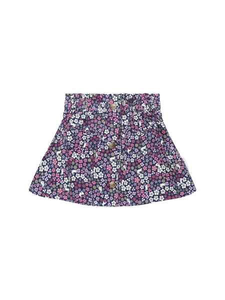Midnight Flower Garden Cord Skirt