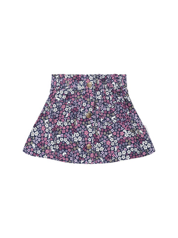 Midnight Flower Garden Cord Skirt