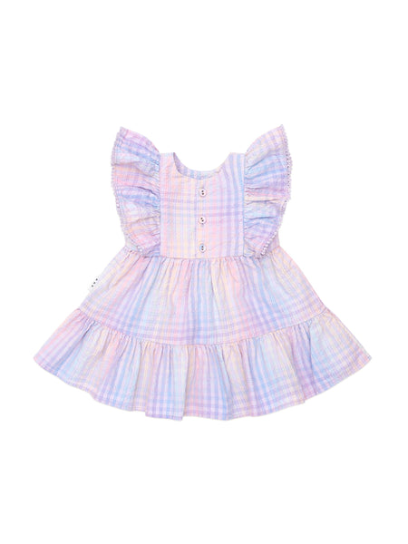 Rainbow Check Frill Dress