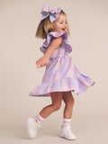 Rainbow Check Frill Dress