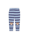 Furry Hux Bear Blue Stripe Leggings
