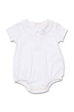 S/S Bodysuit Woven Collar | White