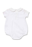 S/S Bodysuit Woven Collar | White