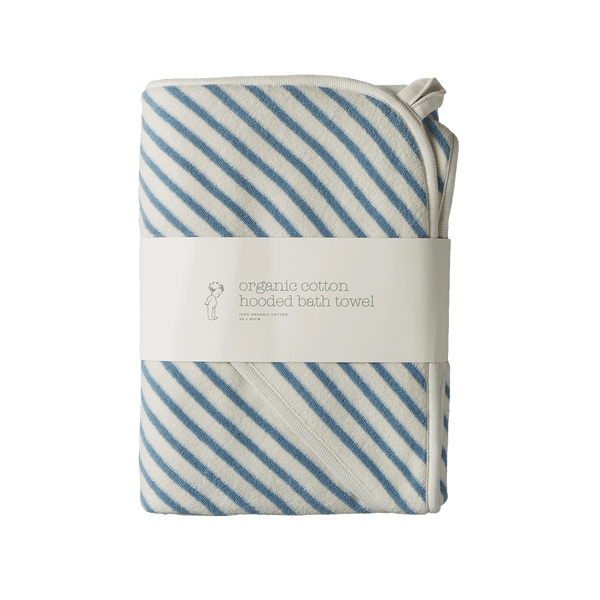 Hooded Towel | Powder Blue Sailor Stripe