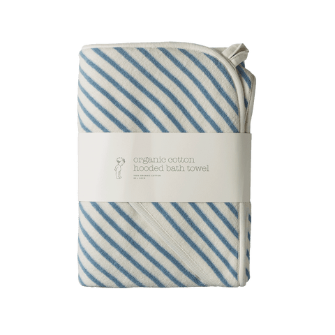 Hooded Towel | Powder Blue Sailor Stripe