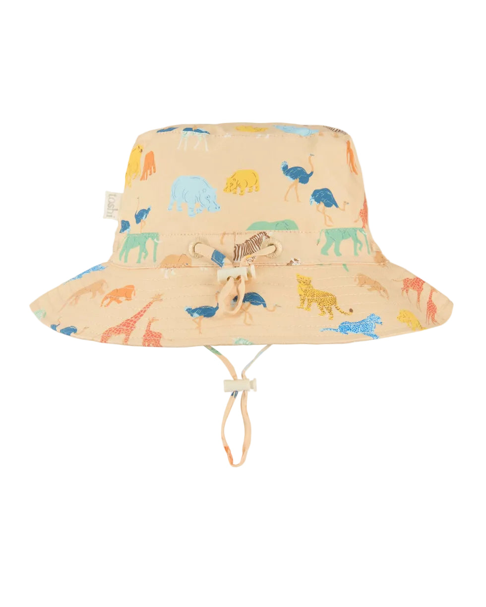 Bucket hat with animal pattern on a white background