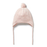 Knitted Pointelle Bonnet | Pink