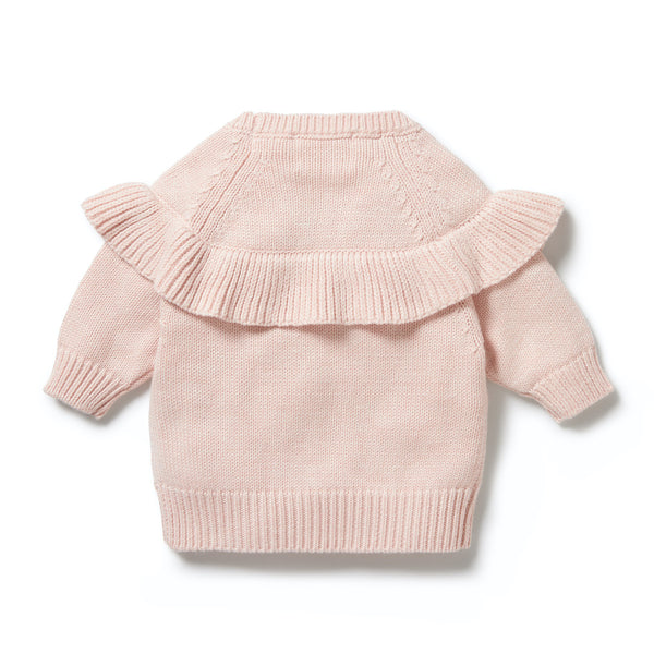 Knitted Ruffle Jumper | Pink