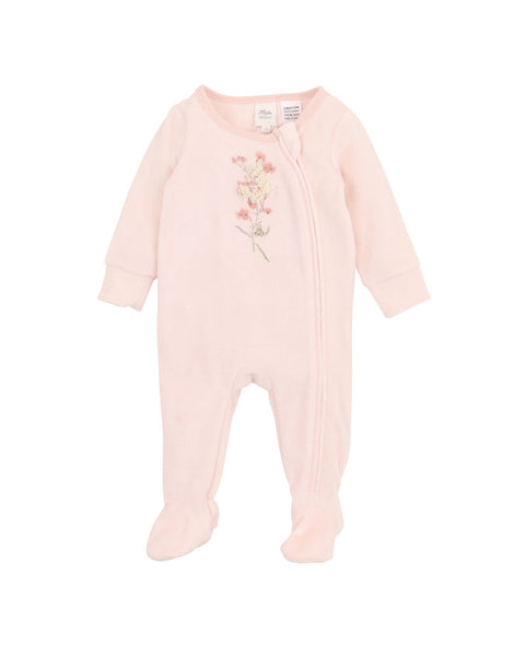 Nancy Velour L/S Zip Onesie