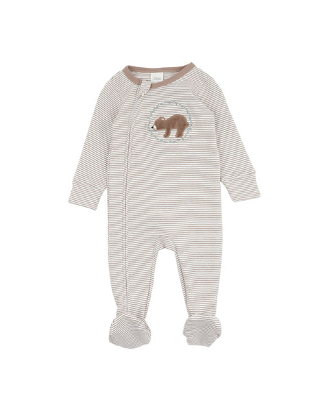 Mateo Stripe L/S Zip Onesie