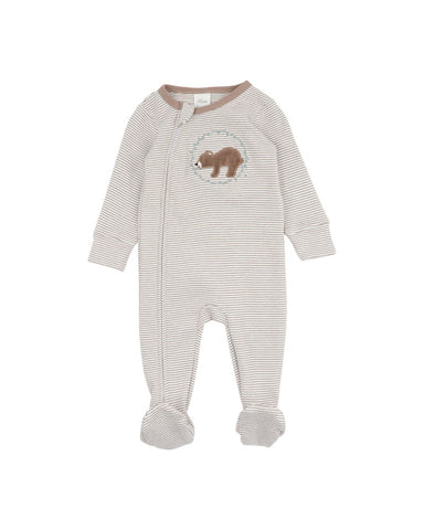Mateo Stripe L/S Zip Onesie
