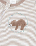 Mateo Stripe L/S Zip Onesie