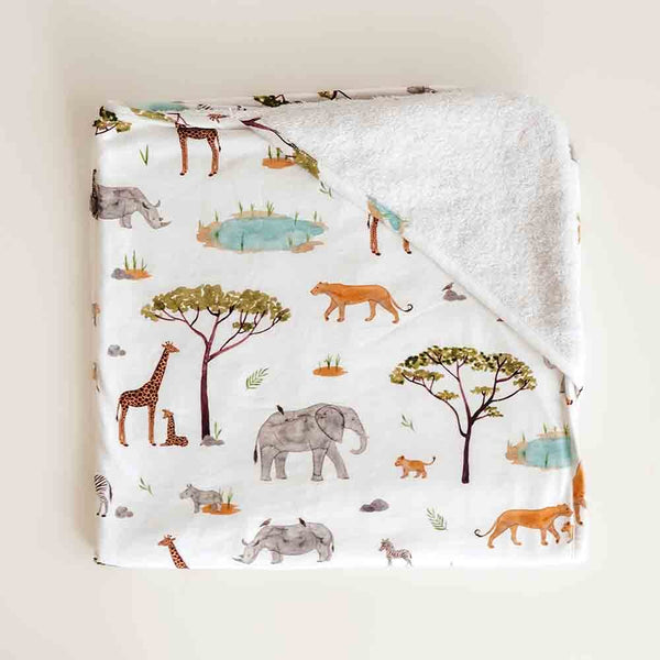 Organic Hooded Baby Towel | Safari