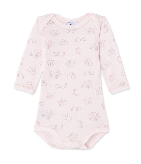 L/S Bear Bodysuit | Pink