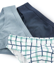3pk Underwear | Navy/Blue/Check