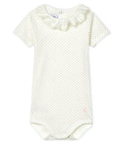 S/S Bodysuit w/Collar | Gold Dots