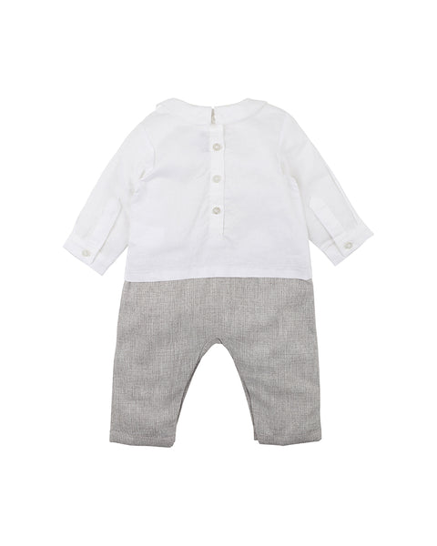 Albert Collared Romper | Ivory/Latte