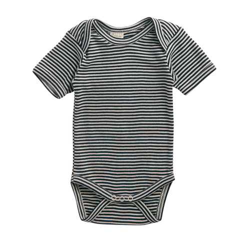 S/S Bodysuit | Navy Stripe