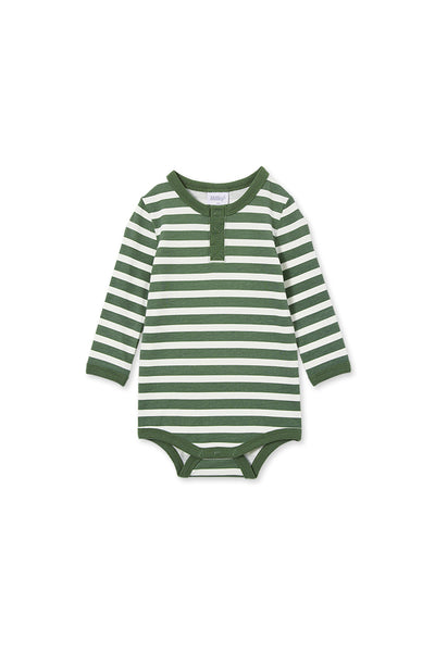 L/S Bodysuit | Green Stripe