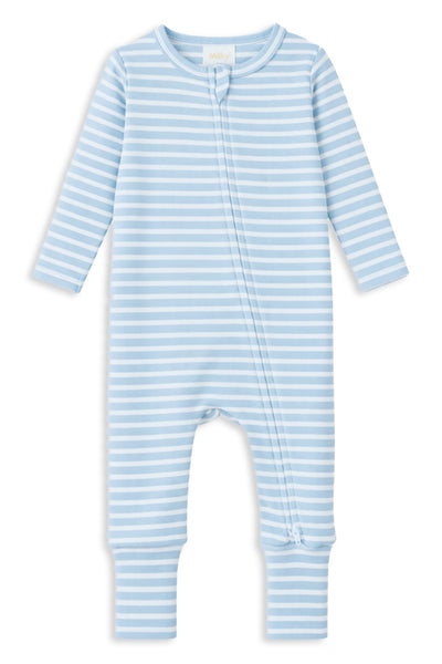 Mist Stripe Zip Romper