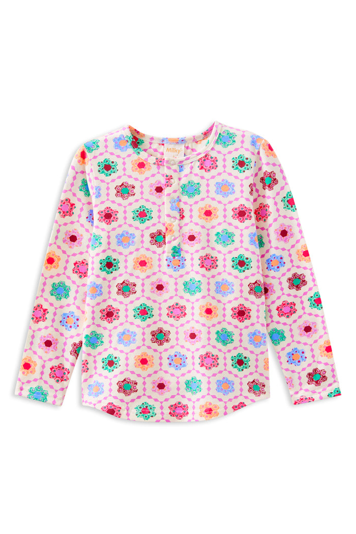 Honeycomb Bloom Henley Top