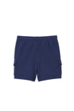 Navy Fleece Cargo Shorts