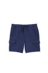 Navy Fleece Cargo Shorts