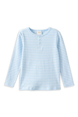 Mist Stripe Henley Tee