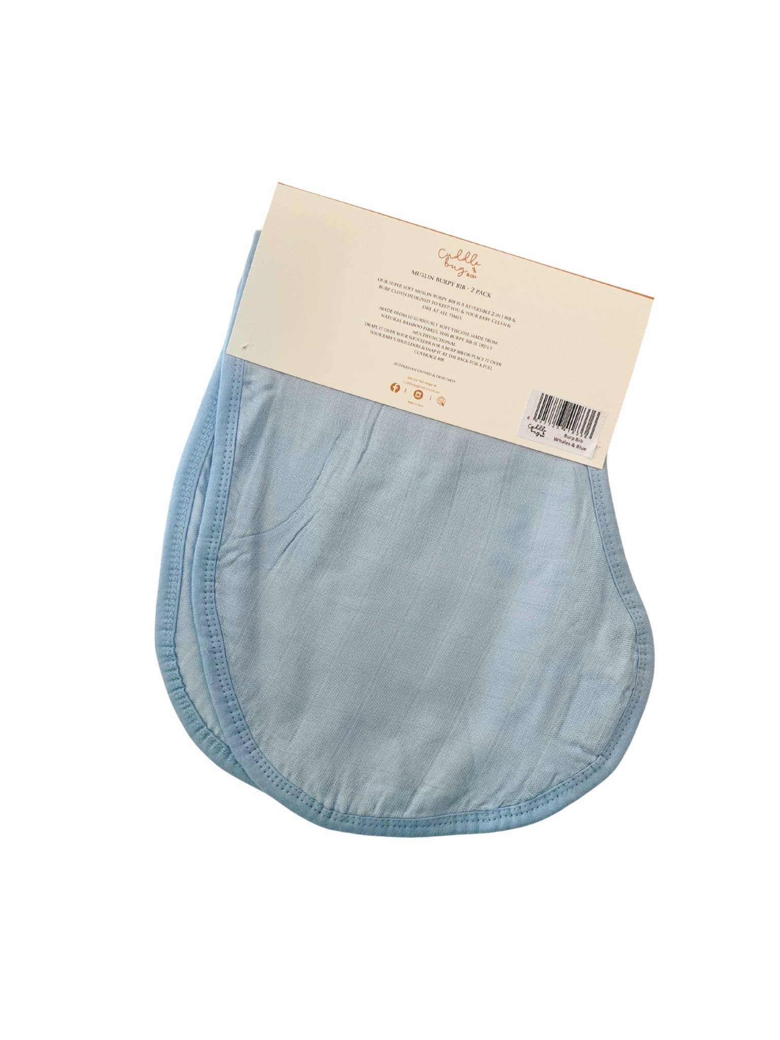 Burp Cloth/Bib | Whales & Blue