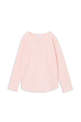 L/S Rib Henley Tee | Powder Pink