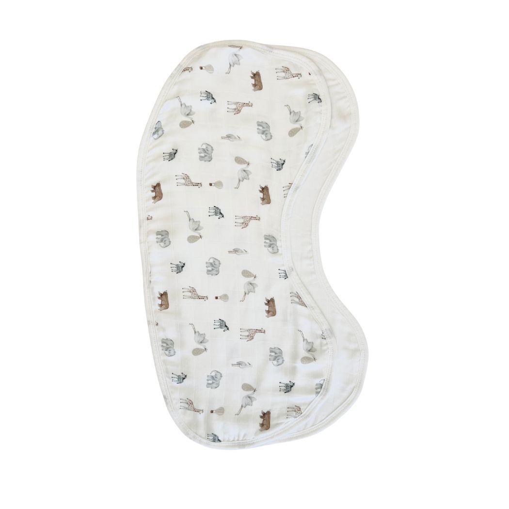Burp Cloth/Bib | Savanna Bebe & White
