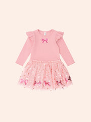 Sequin Bow Tulle Dress