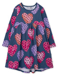 Hearts on Hearts Dress | Dark Blue