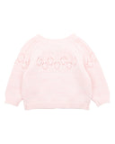 Ciara Needle Out Knitted Cardigan | Pink Marl