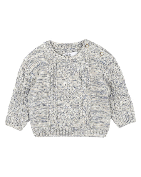 Liam Cable Knitted Jumper | Pebble