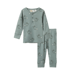 L/S Pyjamas | Cottage Bunny Sage Print