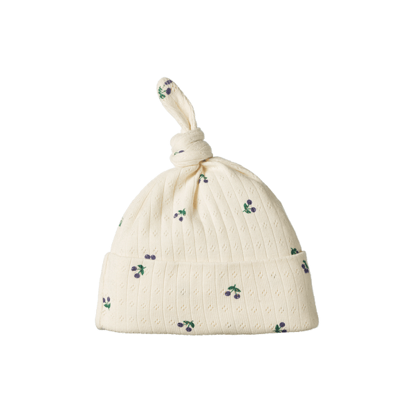 Knot Hat | Pointelle Winter Berry Print
