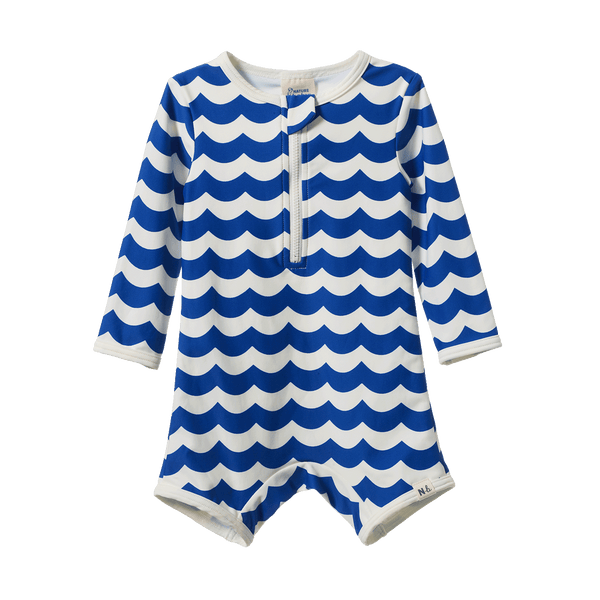 One Piece Bathing Trunks | Waves Blue Print
