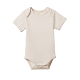 S/S Bodysuit | Lilac Pinstripe