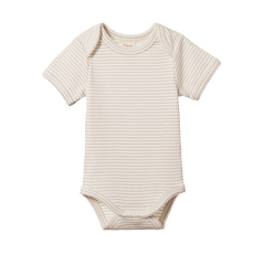 S/S Bodysuit | Lilac Pinstripe