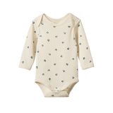 L/S Bodysuit | Pointelle Winter Berry Print
