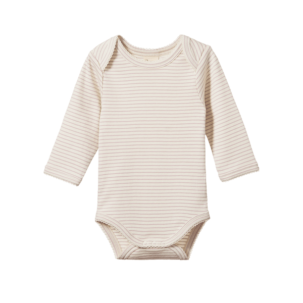 L/S Bodysuit | Lilac Pinstripe