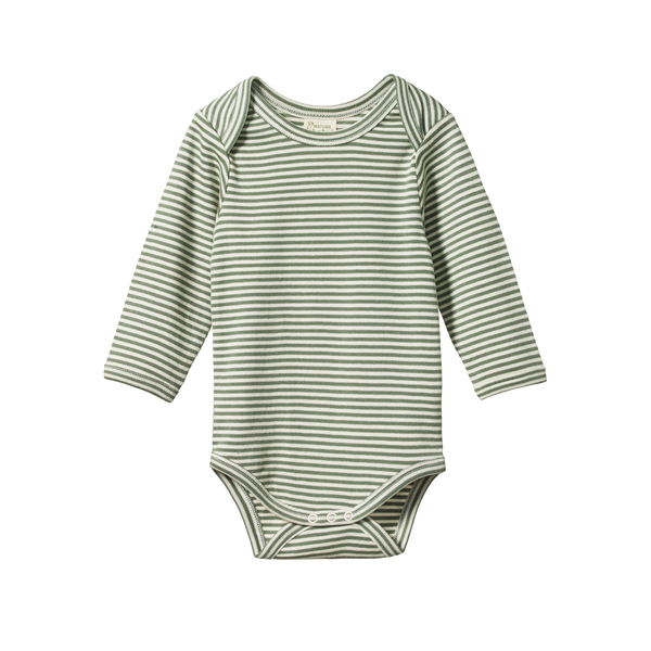 L/S Bodysuit | Nettle Stripe