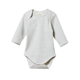 L/S Bodysuit | Grey Marl Stripe