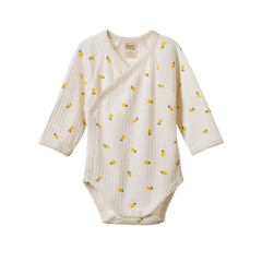 L/S Kimono Bodysuit | Pointelle Lemon Print