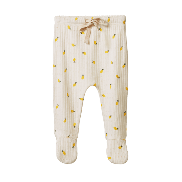 Footed Pants | Pointelle Lemon Print