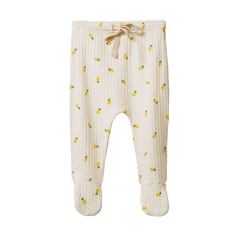 Footed Pants | Pointelle Lemon Print